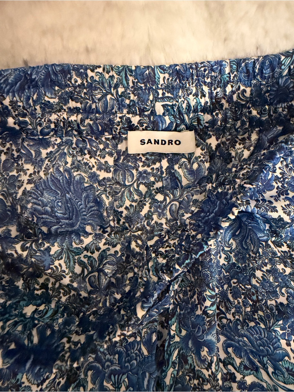 Sandro Blue Floral Print Shorts - Picture 2 of 4